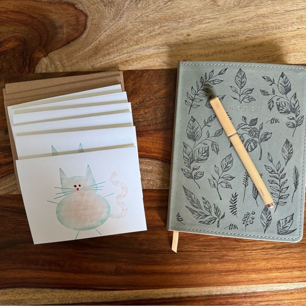 Greeting Cards Set of 6 Cute Cat Lover Cards Stationery Custom Handcrafted Notes